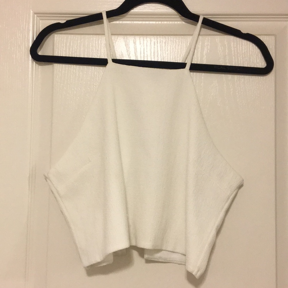 White crop top w/ super cute open back